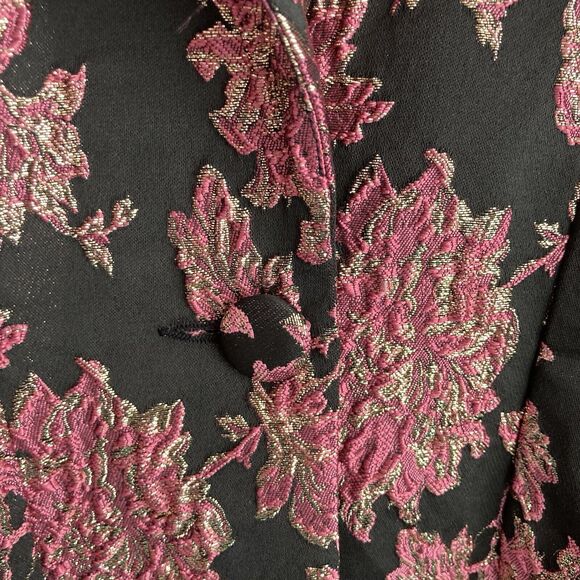 FOR LOVE & LEMONS Luella Jacket Womens Medium Floral Metallic Jacquard Layering - Picture 3 of 12